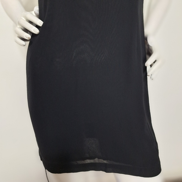 In Wear Black Witchy Romantic V-Neck Sheer Mesh Y2K Sleeveless Mini Dress Size 6 - Picture 3 of 13